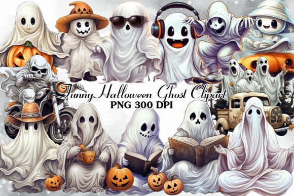 Download Funny Halloween Ghost Clipart Bundle - Premium Resources