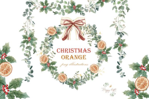Download Christmas Oranges Watercolor Clipart - Christmas oranges Collection