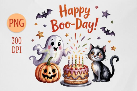 Download Happy Boo-Day Birthday Halloween Clipart - Premium Resources
